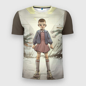 Мужская футболка 3D спортивная с принтом Girl в Петрозаводске, 100% полиэстер с улучшенными характеристиками | приталенный силуэт, круглая горловина, широкие плечи, сужается к линии бедра | stranger things | очень странные дела