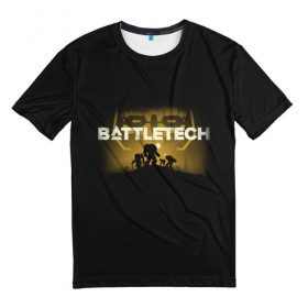 Мужская футболка 3D с принтом BattleTech 2 в Петрозаводске, 100% полиэфир | прямой крой, круглый вырез горловины, длина до линии бедер | battletech
