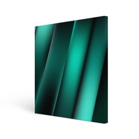 Холст квадратный с принтом Emerald lines в Петрозаводске, 100% ПВХ |  | абстракция | геометрия | зеленый