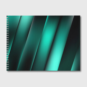 Альбом для рисования с принтом Emerald lines в Петрозаводске, 100% бумага
 | матовая бумага, плотность 200 мг. | абстракция | геометрия | зеленый