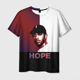 Мужская футболка 3D с принтом Hope Kendrick Lamar в Петрозаводске, 100% полиэфир | прямой крой, круглый вырез горловины, длина до линии бедер | k dot | kendrick lamar | город | дакворт | здания | кендрик | комптон | король хип хопа | ламар | музыкант | надежда | надпись | певец | репер | хип хоп