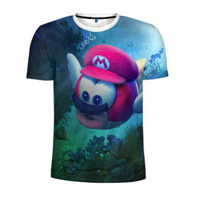 Мужская футболка 3D спортивная с принтом Super Mario / Марио в Петрозаводске, 100% полиэстер с улучшенными характеристиками | приталенный силуэт, круглая горловина, широкие плечи, сужается к линии бедра | nintendo | марио | нинтендо