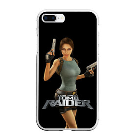 Чехол для iPhone 7Plus/8 Plus матовый с принтом TOMB RAIDER в Петрозаводске, Силикон | Область печати: задняя сторона чехла, без боковых панелей | Тематика изображения на принте: game | girl | gun | lara croft | tomb raider | девушка | игра | оружие | пистолет