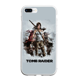 Чехол для iPhone 7Plus/8 Plus матовый с принтом TOMB RAIDER в Петрозаводске, Силикон | Область печати: задняя сторона чехла, без боковых панелей | Тематика изображения на принте: game | girl | gun | lara croft | tomb raider | девушка | игра | оружие | пистолет