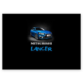 Поздравительная открытка с принтом Mitsubishi Lancer в Петрозаводске, 100% бумага | плотность бумаги 280 г/м2, матовая, на обратной стороне линовка и место для марки
 | auto | lancer | mitsubishi | авто | автомобиль | водитель | лансер | мицубиси | тачка | японец