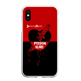 Чехол для iPhone XS Max матовый с принтом Poison heart в Петрозаводске, Силикон | Область печати: задняя сторона чехла, без боковых панелей | Тематика изображения на принте: depeche mode | альтернативный | вестник моды | депеш мод | дэйв гаан | индастриал | клинок | красное | кровь капли | мартин гор | музыка | надпись | новая волна | нож | рок | сердце | синти поп | черное