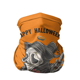 Бандана-труба 3D с принтом Happy Halloween в Петрозаводске, 100% полиэстер, ткань с особыми свойствами — Activecool | плотность 150‒180 г/м2; хорошо тянется, но сохраняет форму | helloween |  хэллоуин | день всех святых | крик | нож | праздник | ужас | хеллоуин | хеловин | хелоуин