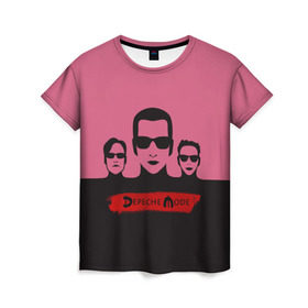 Женская футболка 3D с принтом Группа Depeche Mode в Петрозаводске, 100% полиэфир ( синтетическое хлопкоподобное полотно) | прямой крой, круглый вырез горловины, длина до линии бедер | depeche mode | альтернативный | вестник моды | голова | депеш мод | дэйв гаан | индастриал | мартин гор | музыка | надпись | новая волна | очки | рок | синти поп | электроник | энди флетчер