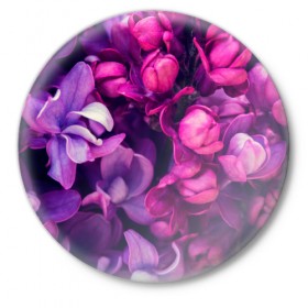 Значок с принтом Тюльпановый сад в Петрозаводске,  металл | круглая форма, металлическая застежка в виде булавки | flower | краски | природа | розы | тюльпаны | цветы