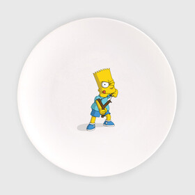 Тарелка с принтом Bart Simpson в Петрозаводске, фарфор | диаметр - 210 мм
диаметр для нанесения принта - 120 мм | Тематика изображения на принте: барт | разбойник | рогатка. | симпсоны