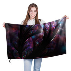 Флаг 3D с принтом Фантастическая Абстракция в Петрозаводске, 100% полиэстер | плотность ткани — 95 г/м2, размер — 67 х 109 см. Принт наносится с одной стороны | galaxy | planet | star | абстракция | галактика | звезды | космос | ночь | планеты | текстура