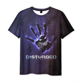 Мужская футболка 3D с принтом Рука Disturbed в Петрозаводске, 100% полиэфир | прямой крой, круглый вырез горловины, длина до линии бедер | disturbed | альтернативный | группа | дистёрбд | метал | ню метал | нюметал | хеви | хеви метал | хевиметал