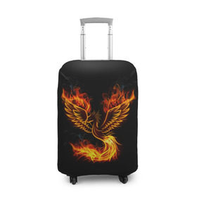 Чехол для чемодана 3D с принтом Феникс в Петрозаводске, 86% полиэфир, 14% спандекс | двустороннее нанесение принта, прорези для ручек и колес | fire | flame | in fire | smoke | в огне | дым | огненный | огонь