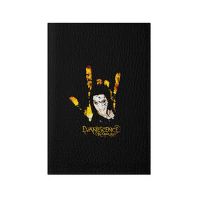 Обложка для паспорта матовая кожа с принтом Evanescence рука в Петрозаводске, натуральная матовая кожа | размер 19,3 х 13,7 см; прозрачные пластиковые крепления | 