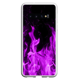 Чехол для Samsung Galaxy S10 с принтом Фиолетовый огонь в Петрозаводске, Силикон | Область печати: задняя сторона чехла, без боковых панелей | лиловый | пламя | яркий