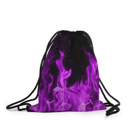 Рюкзак-мешок 3D с принтом Фиолетовый огонь в Петрозаводске, 100% полиэстер | плотность ткани — 200 г/м2, размер — 35 х 45 см; лямки — толстые шнурки, застежка на шнуровке, без карманов и подкладки | лиловый | пламя | яркий