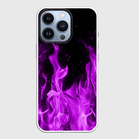 Чехол для iPhone 13 Pro с принтом ФИОЛЕТОВЫЙ ОГОНЬ | VIOLET FLAME NEON в Петрозаводске,  |  | лиловый | пламя | яркий