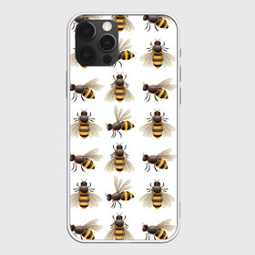 Чехол для iPhone 12 Pro Max с принтом Пчелы в Петрозаводске, Силикон |  | Тематика изображения на принте: белый | желтый | крылья | мед | черный