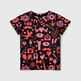 Детская футболка 3D с принтом Романтика в Петрозаводске, 100% гипоаллергенный полиэфир | прямой крой, круглый вырез горловины, длина до линии бедер, чуть спущенное плечо, ткань немного тянется | 