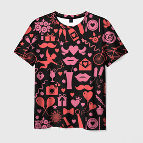 Мужская футболка 3D с принтом Романтика в Петрозаводске, 100% полиэфир | прямой крой, круглый вырез горловины, длина до линии бедер | 