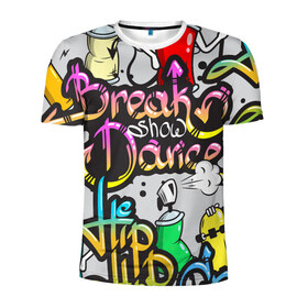 Мужская футболка 3D спортивная с принтом Graffiti в Петрозаводске, 100% полиэстер с улучшенными характеристиками | приталенный силуэт, круглая горловина, широкие плечи, сужается к линии бедра | break | dance | graffiti | hip hop | rap | граффити | рэп | скейтборд | хип хоп
