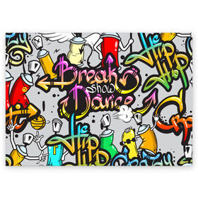 Поздравительная открытка с принтом Graffiti в Петрозаводске, 100% бумага | плотность бумаги 280 г/м2, матовая, на обратной стороне линовка и место для марки
 | Тематика изображения на принте: break | dance | graffiti | hip hop | rap | граффити | рэп | скейтборд | хип хоп