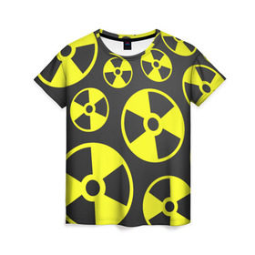Женская футболка 3D с принтом Радиация в Петрозаводске, 100% полиэфир ( синтетическое хлопкоподобное полотно) | прямой крой, круглый вырез горловины, длина до линии бедер | радиация | радиоактивность