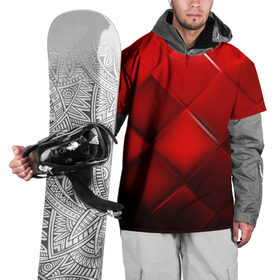 Накидка на куртку 3D с принтом Red squares в Петрозаводске, 100% полиэстер |  | абстракция | геометрия | квадрат | текстура