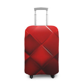 Чехол для чемодана 3D с принтом Red squares в Петрозаводске, 86% полиэфир, 14% спандекс | двустороннее нанесение принта, прорези для ручек и колес | Тематика изображения на принте: абстракция | геометрия | квадрат | текстура
