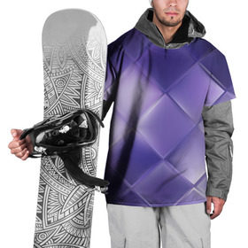 Накидка на куртку 3D с принтом Фиолетовые грани в Петрозаводске, 100% полиэстер |  | абстракция | геометрия | квадрат | текстура | фиолетовый