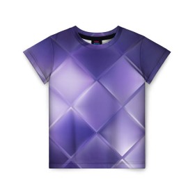 Детская футболка 3D с принтом Фиолетовые грани в Петрозаводске, 100% гипоаллергенный полиэфир | прямой крой, круглый вырез горловины, длина до линии бедер, чуть спущенное плечо, ткань немного тянется | абстракция | геометрия | квадрат | текстура | фиолетовый