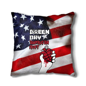 Подушка 3D с принтом Green Day American Idiot в Петрозаводске, наволочка – 100% полиэстер, наполнитель – холлофайбер (легкий наполнитель, не вызывает аллергию). | состоит из подушки и наволочки. Наволочка на молнии, легко снимается для стирки | american idiot | green day | альтернативный | билли джо армстронг | грин дей | группа | зелёный день | майк дёрнт | музыка | панк | поп | поппанк | рок | сша | тре кул | флаг