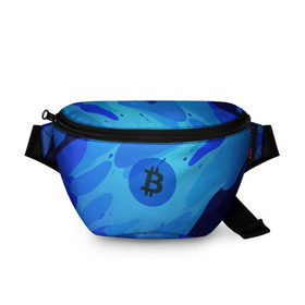 Поясная сумка 3D с принтом Blue Sea Camo Bitcoin в Петрозаводске, 100% полиэстер | плотная ткань, ремень с регулируемой длиной, внутри несколько карманов для мелочей, основное отделение и карман с обратной стороны сумки застегиваются на молнию | blue | camo | camouflage | coin | crypto | currency | ethereum | litecoin | mining | token | биткоин | биток | камо | камуфляж | крипта | крипто | криптовалюта | лайткоин | майнинг | ферма | эфир