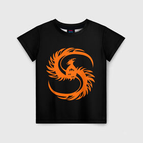 Детская футболка 3D с принтом phoenix в Петрозаводске, 100% гипоаллергенный полиэфир | прямой крой, круглый вырез горловины, длина до линии бедер, чуть спущенное плечо, ткань немного тянется | phenix | phoenix | огненная птица | огонь