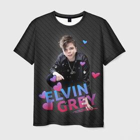 Мужская футболка 3D с принтом Love Elvin Grey в Петрозаводске, 100% полиэфир | прямой крой, круглый вырез горловины, длина до линии бедер | Тематика изображения на принте: elvin grey | элвин грей