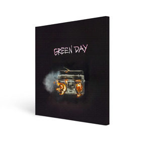 Холст квадратный с принтом Green Day магнитофон в огне в Петрозаводске, 100% ПВХ |  | american idiot | green day | альтернативный | билли джо армстронг | грин дей | группа | зелёный день | майк дёрнт | музыка | панк | поп | поппанк | рок | тре кул