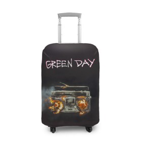 Чехол для чемодана 3D с принтом Green Day магнитофон в огне в Петрозаводске, 86% полиэфир, 14% спандекс | двустороннее нанесение принта, прорези для ручек и колес | american idiot | green day | альтернативный | билли джо армстронг | грин дей | группа | зелёный день | майк дёрнт | музыка | панк | поп | поппанк | рок | тре кул