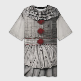 Платье-футболка 3D с принтом Пеннивайз (костюмм) в Петрозаводске,  |  | halloween | pennywise | клоун | костюм | оно | стивен кинг | хеллоуин | хэллоуин | хэлоуин