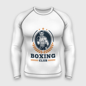 Мужской рашгард 3D с принтом BOXING CLUB в Петрозаводске,  |  | бокс | клуб | перчатки | спорт | чемпион