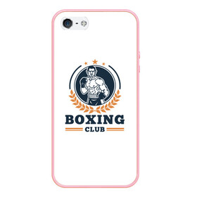 Чехол для iPhone 5/5S матовый с принтом BOXING CLUB в Петрозаводске, Силикон | Область печати: задняя сторона чехла, без боковых панелей | Тематика изображения на принте: бокс | клуб | перчатки | спорт | чемпион