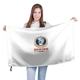 Флаг 3D с принтом BOXING CLUB в Петрозаводске, 100% полиэстер | плотность ткани — 95 г/м2, размер — 67 х 109 см. Принт наносится с одной стороны | бокс | перчатки | спорт | чемпион