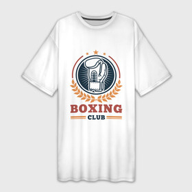 Платье-футболка 3D с принтом BOXING CLUB в Петрозаводске,  |  | бокс | перчатки | спорт | чемпион