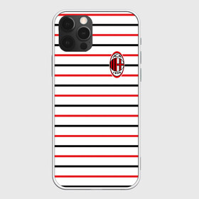 Чехол для iPhone 12 Pro с принтом AC Milan - Stripe white в Петрозаводске, силикон | область печати: задняя сторона чехла, без боковых панелей | ac | fc | football | milan | милан | футбол