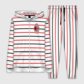 Женский костюм 3D с принтом AC Milan   Stripe white в Петрозаводске,  |  | ac | fc | football | milan | милан | футбол