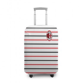 Чехол для чемодана 3D с принтом AC Milan - Stripe white в Петрозаводске, 86% полиэфир, 14% спандекс | двустороннее нанесение принта, прорези для ручек и колес | ac | fc | football | milan | милан | футбол