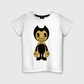 Детская футболка хлопок с принтом Bendy в Петрозаводске, 100% хлопок | круглый вырез горловины, полуприлегающий силуэт, длина до линии бедер | bendy and the ink machine