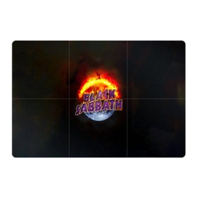 Магнитный плакат 3Х2 с принтом Black Sabbath земля в огне в Петрозаводске, Полимерный материал с магнитным слоем | 6 деталей размером 9*9 см | black sabbath | группа | метал | надпись | оззи | осборн | хард рок | хеви метал