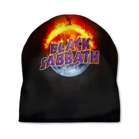 Шапка 3D с принтом Black Sabbath земля в огне в Петрозаводске, 100% полиэстер | универсальный размер, печать по всей поверхности изделия | black sabbath | группа | метал | надпись | оззи | осборн | хард рок | хеви метал