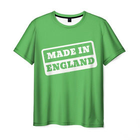 Мужская футболка 3D с принтом Made in England в Петрозаводске, 100% полиэфир | прямой крой, круглый вырез горловины, длина до линии бедер | Тематика изображения на принте: англия | надпись | сделано | страна | турист