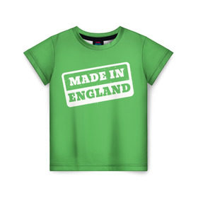 Детская футболка 3D с принтом Made in England в Петрозаводске, 100% гипоаллергенный полиэфир | прямой крой, круглый вырез горловины, длина до линии бедер, чуть спущенное плечо, ткань немного тянется | англия | надпись | сделано | страна | турист